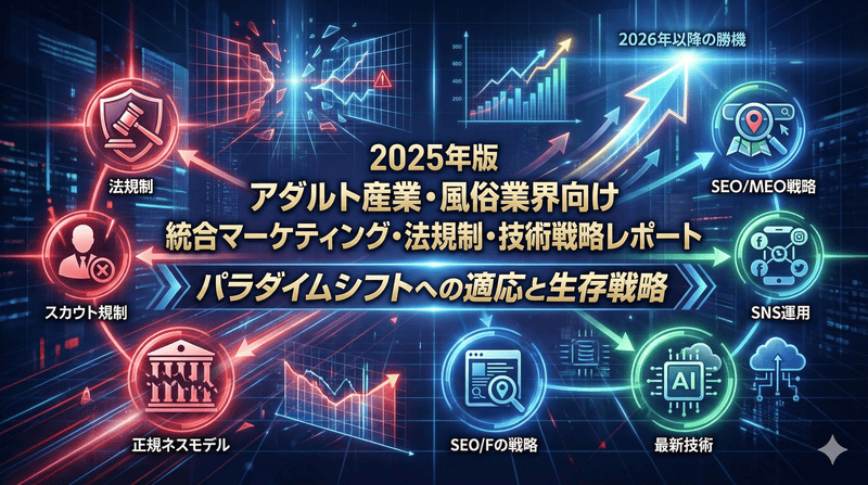 2025年版 アダルト産業・風俗業界向け 統合マーケティング・法規制・技術戦略レポート：パラダイムシフトへの適応と生存戦略